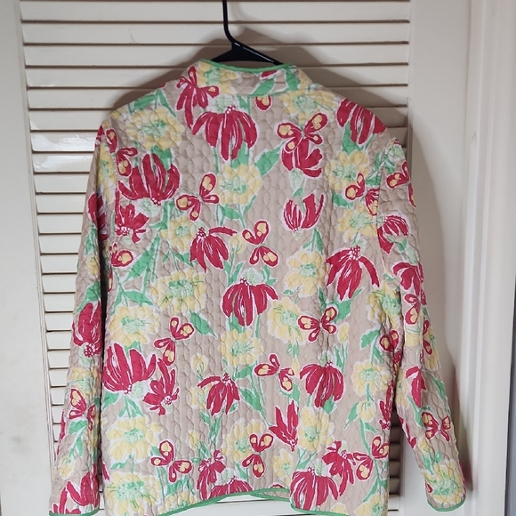 Alfred Dunner Floral Quilted Jacket with Red and Green Accents - Picture 4 of 4